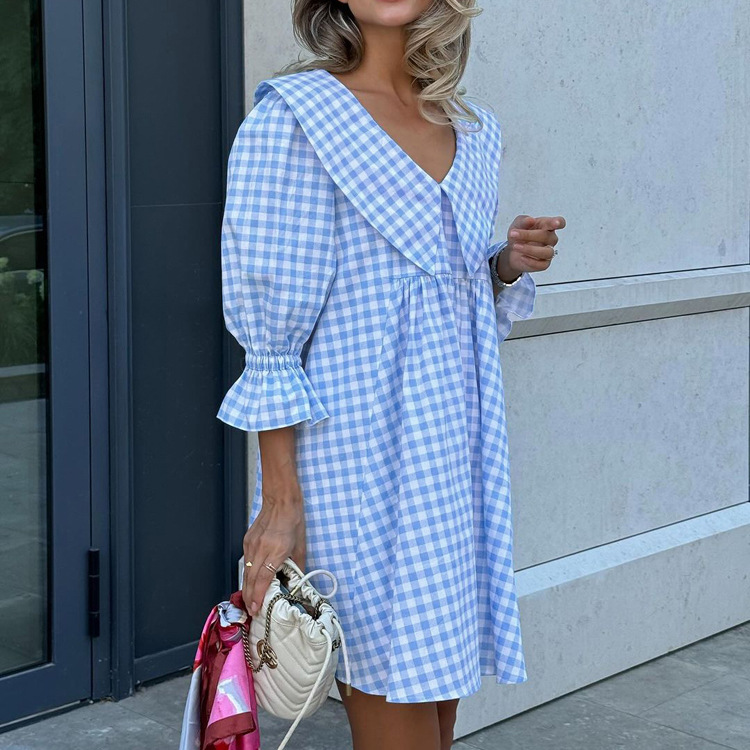 Elegant A-line Work Dress With A Peter Pan Collar