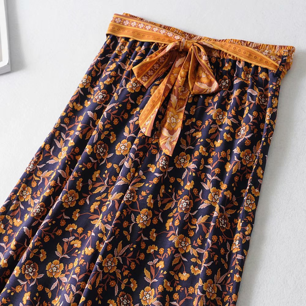 Title 6, European And American Cotton Print Wide Leg Pan...