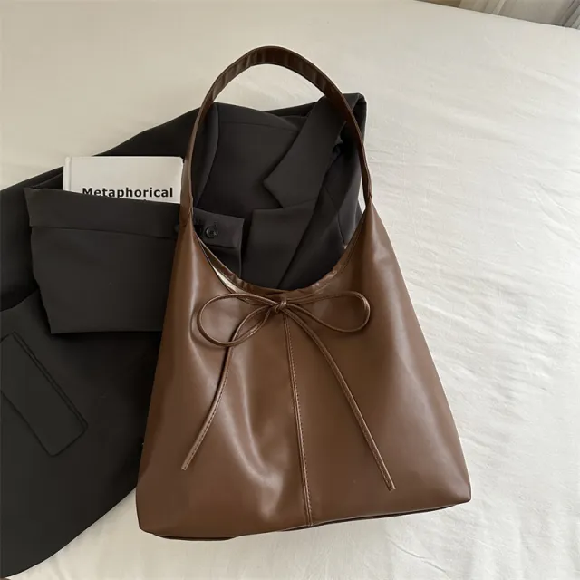 Fashionable Stylish Shoulder Texture Large Capacity Niche Design Bag Brown - Shop at LoveMi