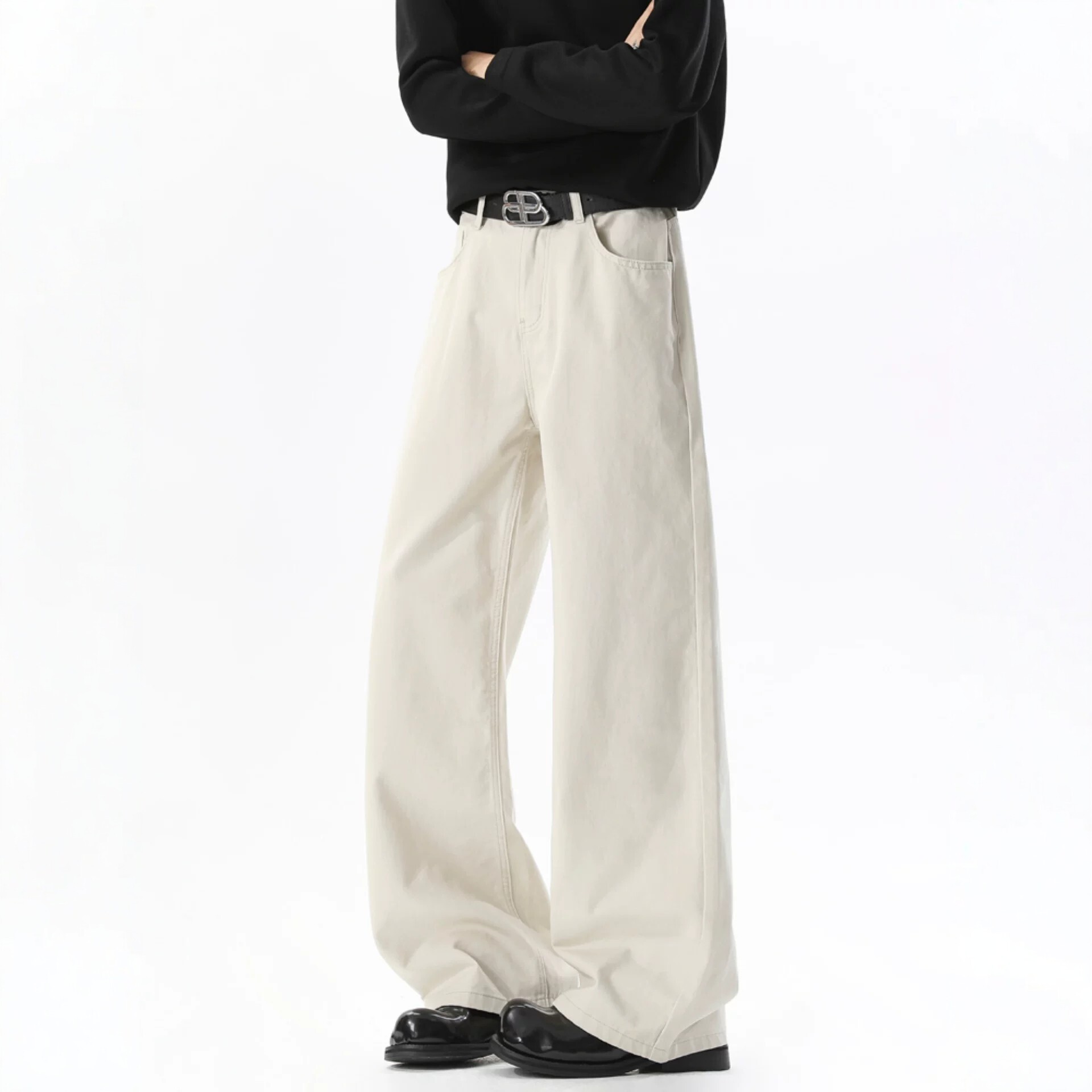 Solid-color Washed Casual Pants For Men — vue 3
