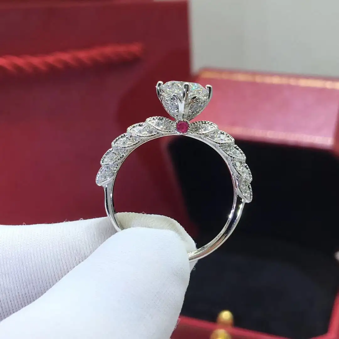 Platinum Plated Moissanite Goddess Of Fortune Ring