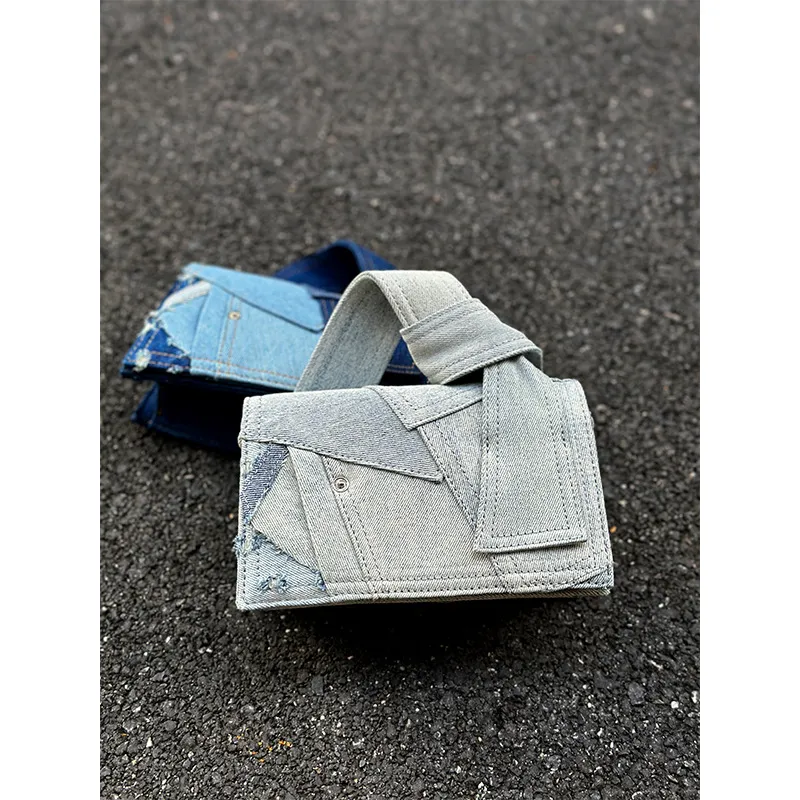 Denim Stitching Crossbody Bag Girls - Light