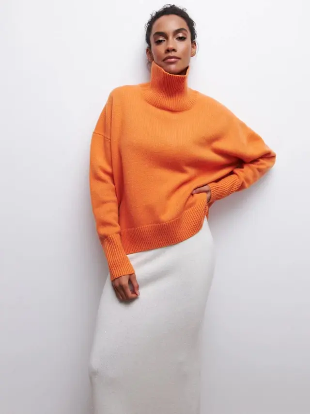 Acrylic Special Women's Clothing Party Sweater Orange - Shop at LoveMi