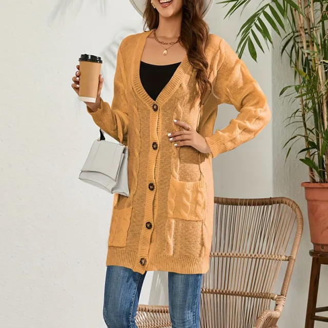 Fashion Women's Cardigan Sweater Fashion Khaki - Shop at LoveMi