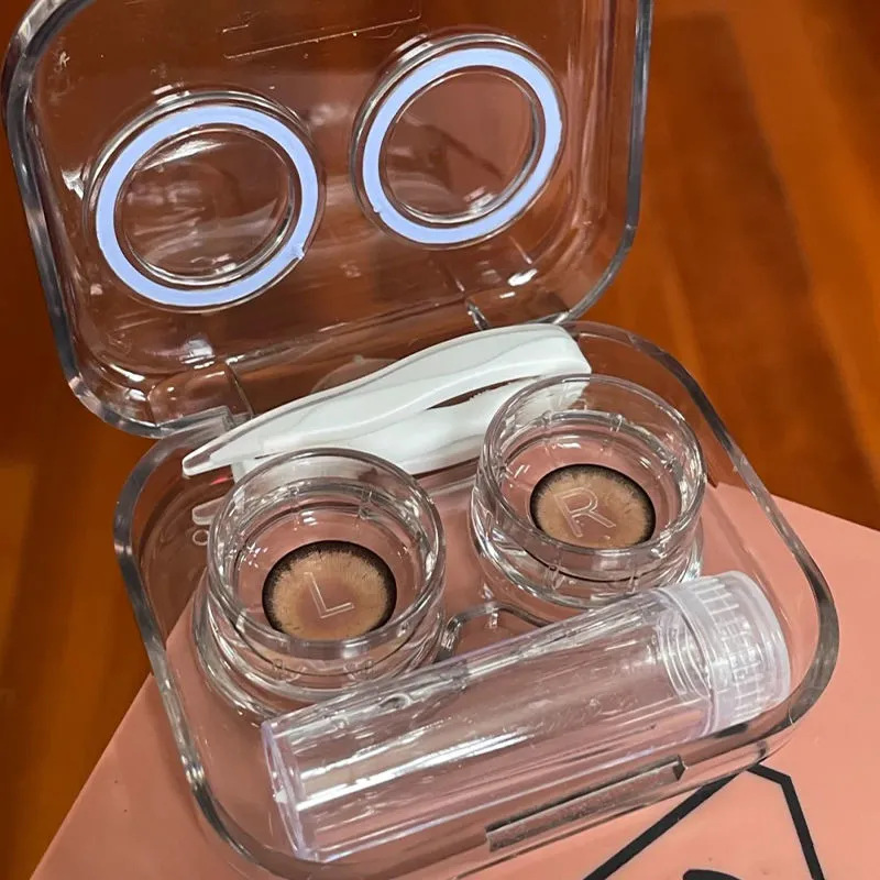 Commuting Transparent Black Contact Lens Case