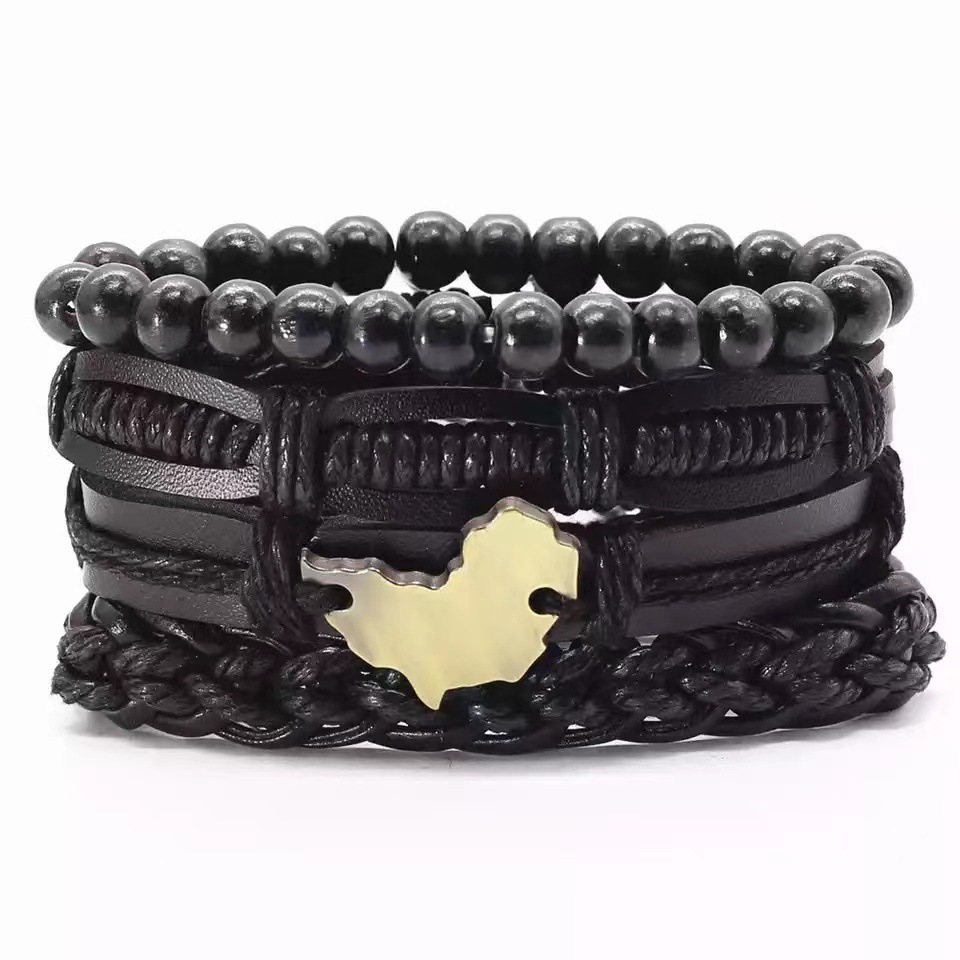 Multi-layer Bracelet Set Vintage-style Jewelry For Men