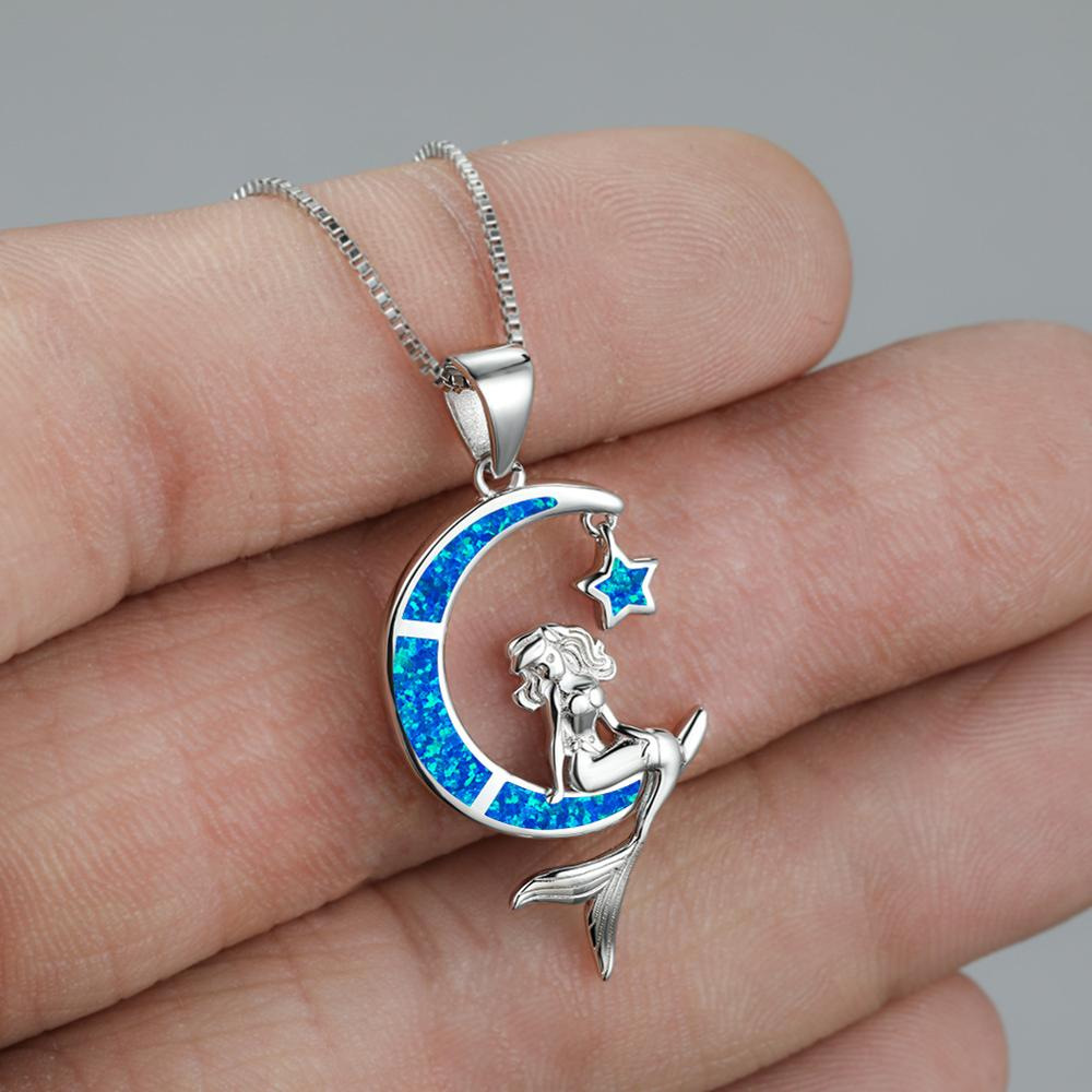 European And American Fashion Moon Mermaid Necklace