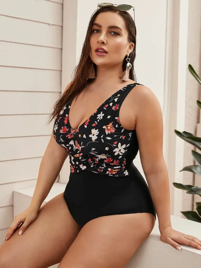Bikini Plus Size One piece Printed Swimsuit For Women Picture Color 4Xl - Shop at LoveMi