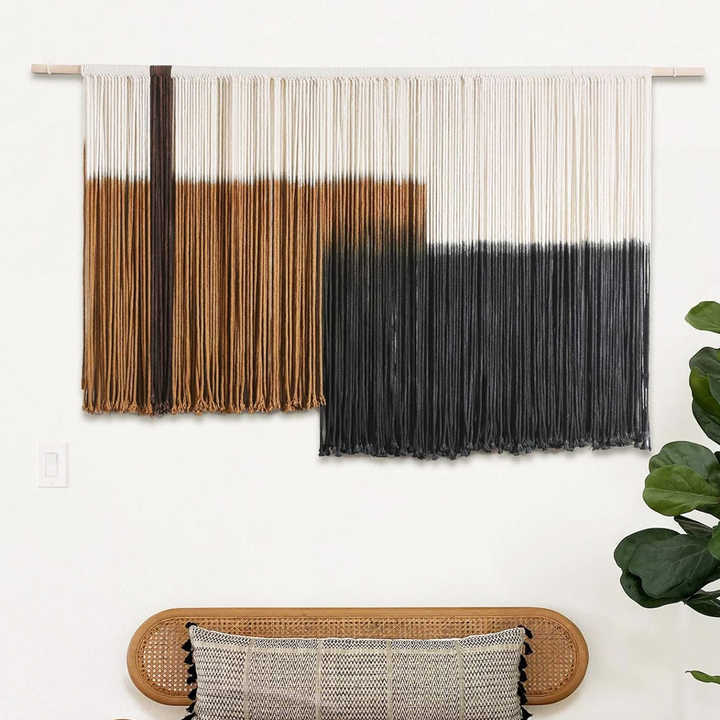 Nordic-style Wall-hanging Hand-woven Tapestry With Tassel Pendant Art Piece