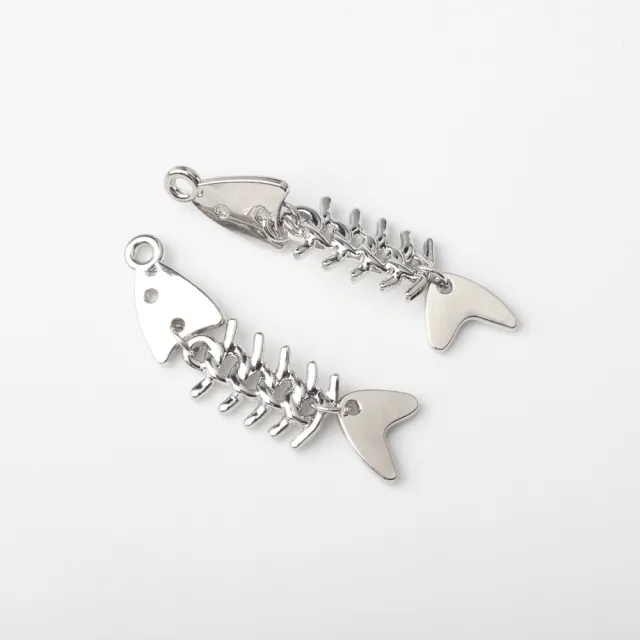 Creative Alloy Fishbone Small Pendant Diy Earrings Necklace Bracelet Jewelry Accessories Fishbone Silver Plated - Shop at LoveMi