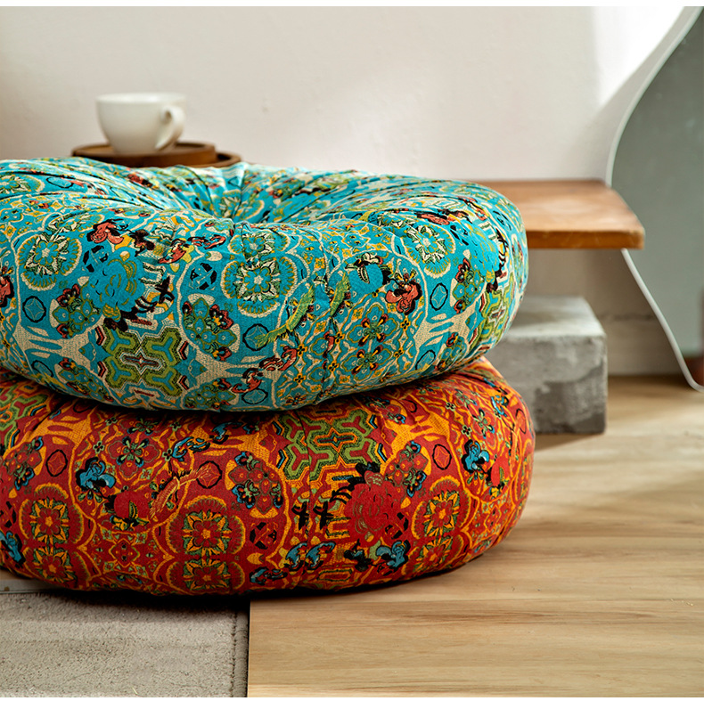 Title 8, Cotton And Linen Fabric Floor Cushion Large Thi...