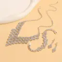 Diamond-shaped Jewelry Necklace Bracelet Earrings For Women view 3