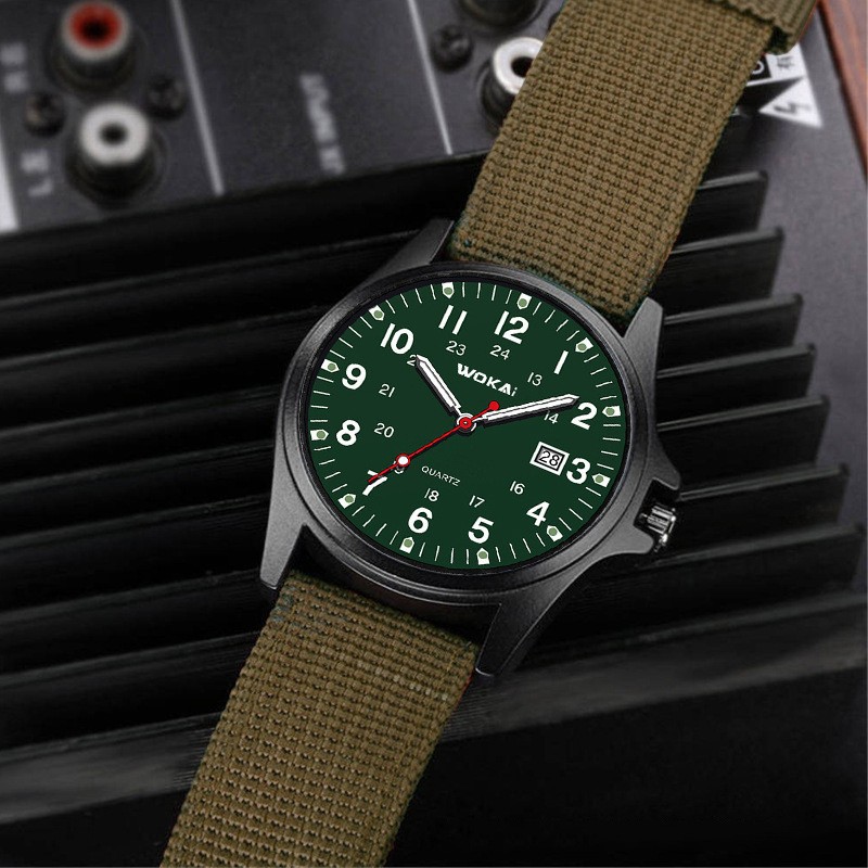 Sporty Nylon Strap Mens Quartz Watch Minimalist Design 5