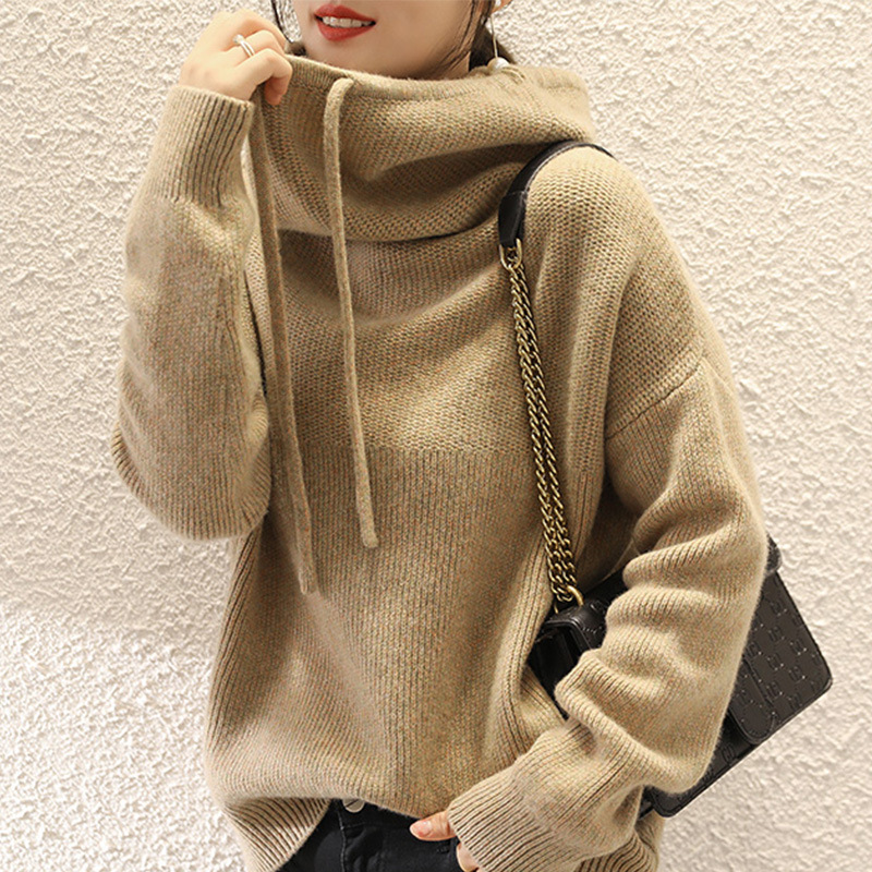 Title 2, Winter New Solid Color Loose Thick Knitwear Top