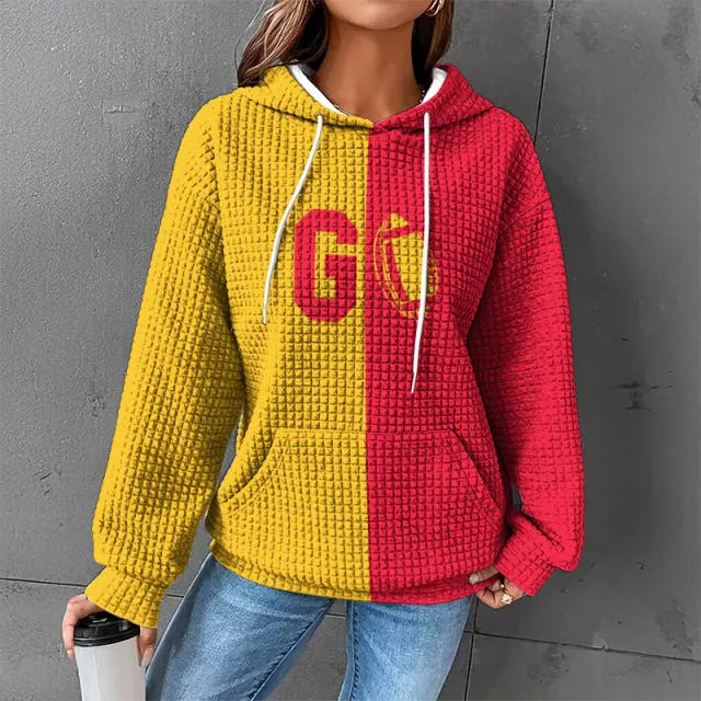 Waffle Sweater Hooded Sweaters Women's Clothing Zzy24110620 S - Shop at LoveMi