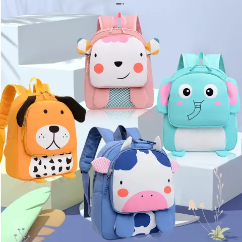 Kindergarten Fashion Burden Alleviation Backpack Cute Animal Image Macaron