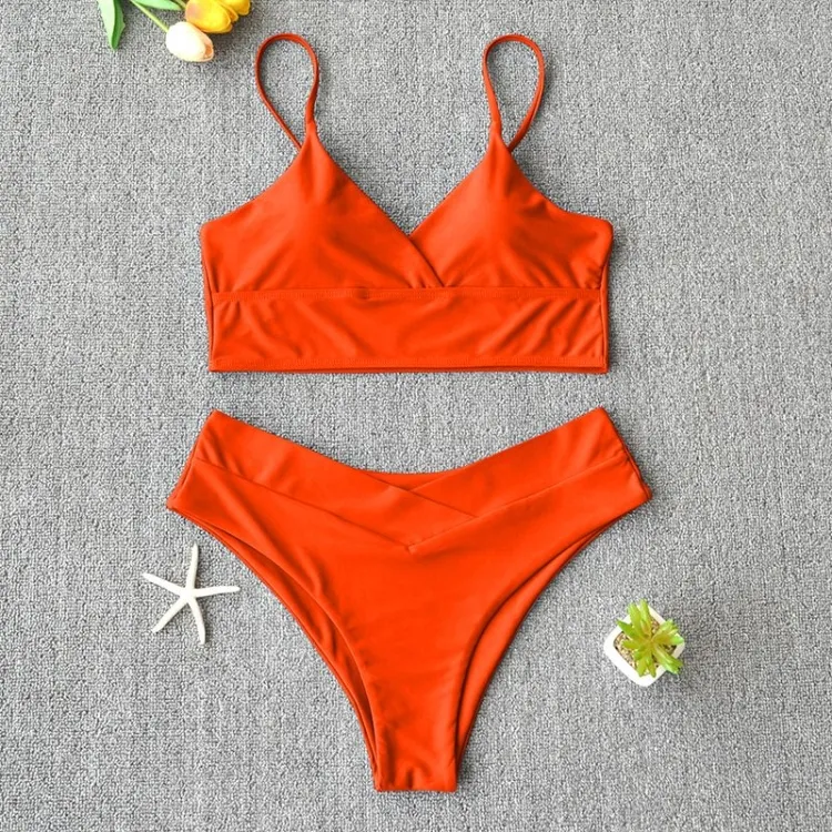 Swim Suit Swimsuit Women Two Piece Swimwear Beach Bikini 27 - Orange