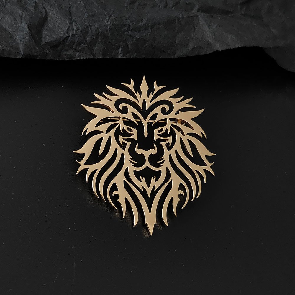 Stainless Steel Lion Brooch, picture 3 of 5