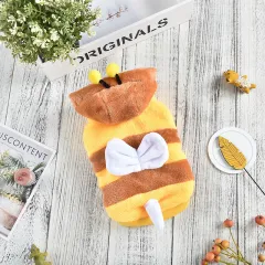 Cat Autumn And Winter Warm Bee Pet Costume Medium Large Dog Coat - Yellow Bee Pet Costume - View 1