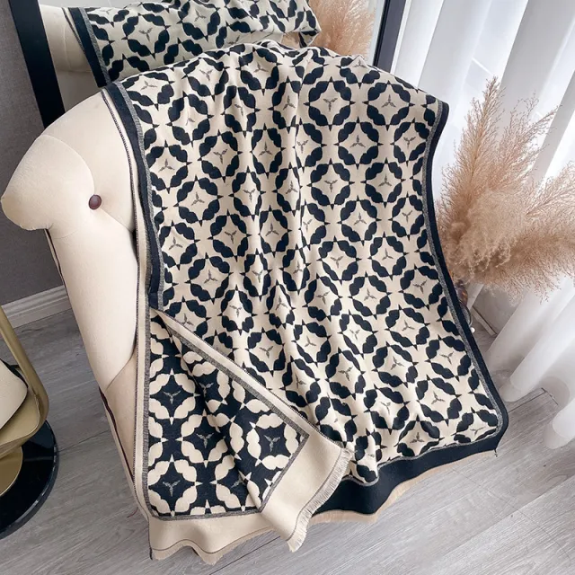 High end Double sided Dual use New Travel Artificial Cashmere Scarf Women Black - Shop at LoveMi