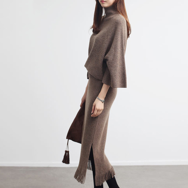 Wear Sweater Versatile Korean Style Wool Skirt Suit