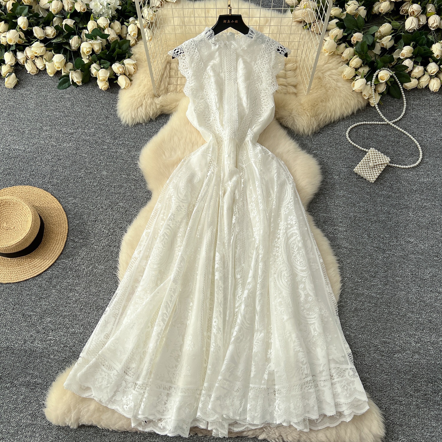 French-style Vintage Sleeveless Dress For Women