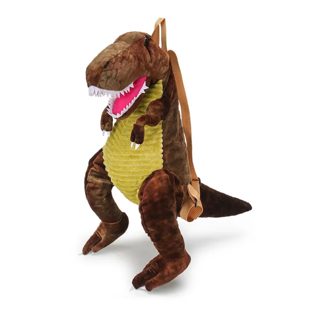 Cartoon Big Dinosaur Plush Toy Backpack Brown - Shop at LoveMi