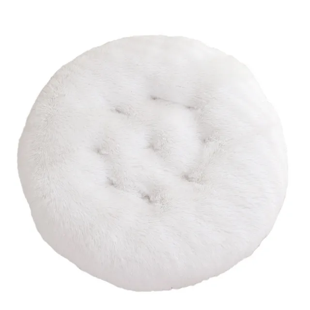 Round Pet Mat Dog Bed Plush Warm Sleep Dog Bed Cathouse Doghouse White - Shop at LoveMi