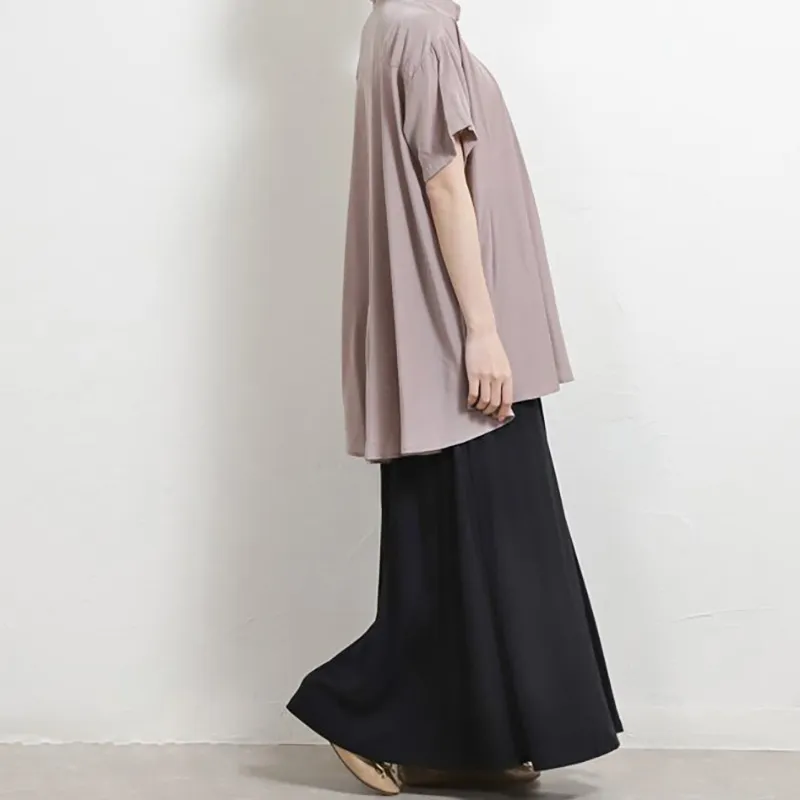 Spring And Summer Women's Large Swing Flare Skirt Long - Black