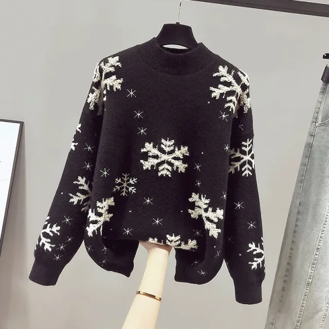 Women's Knitted Pullover Bottoming Shirt Black - Shop at LoveMi
