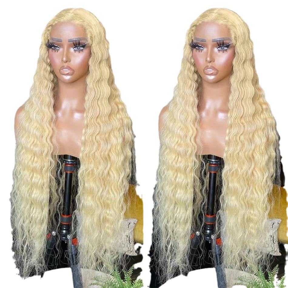 Long Curly Hair Front Lace Full Head Wig 5
