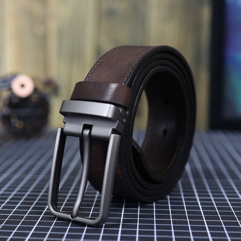 Men's Vintage Genuine Leather Belt With Pin Buckle 26 5fe75593 ba44 4118 b9d3 0446ee87c430