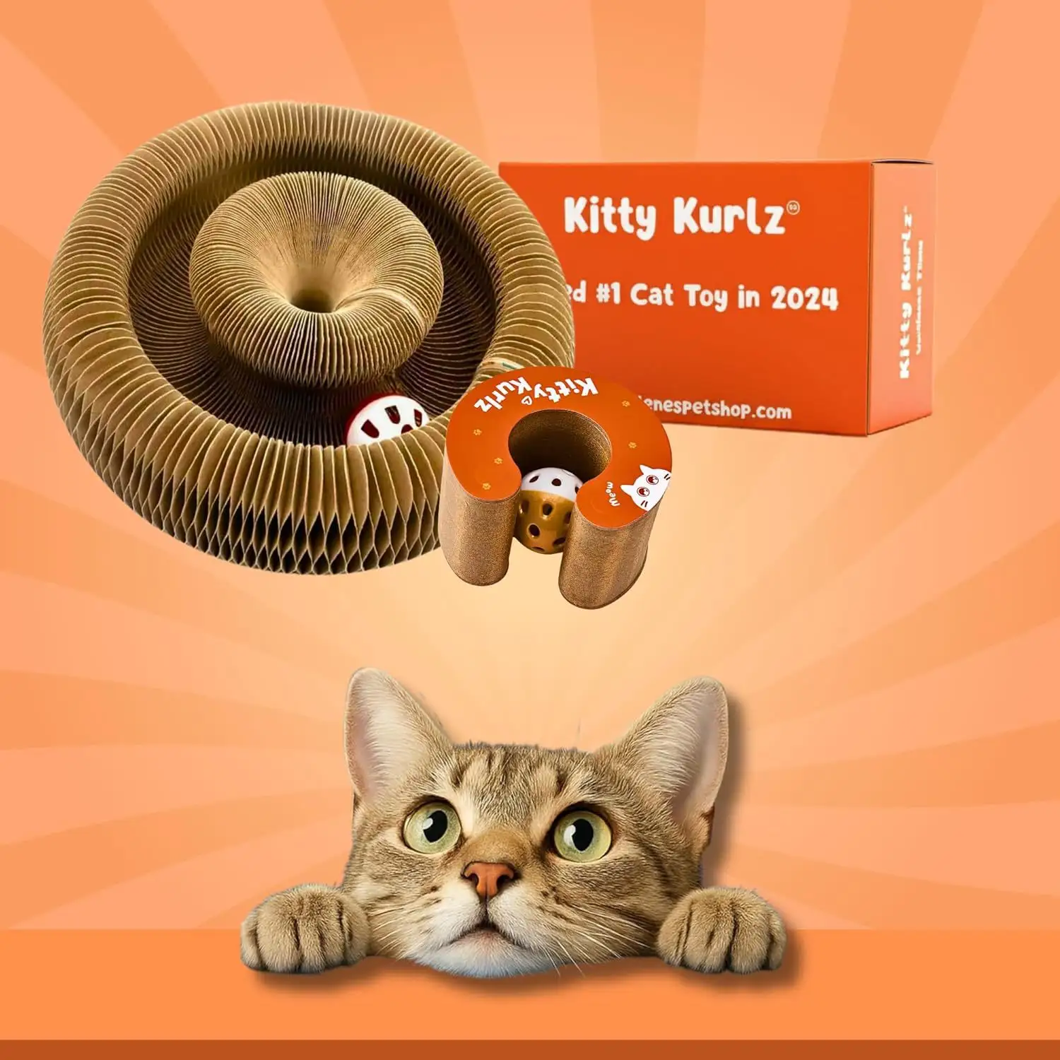 Cat Toy With Bells Accordion-style Scratching Post