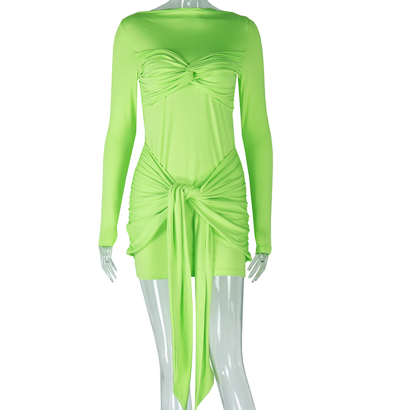 Women's Elegant Fashion Stitching Tied Dress