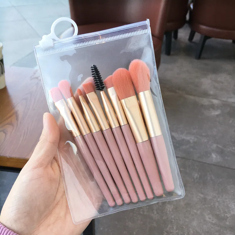 Mini Soft Hair Makeup Brush Tool Suit - Pink Suit