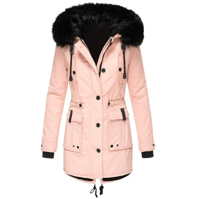 Women's Clothing Fleece lined Thickened Women's Cotton Padded Clothing Women's Winter Pink - Shop at LoveMi