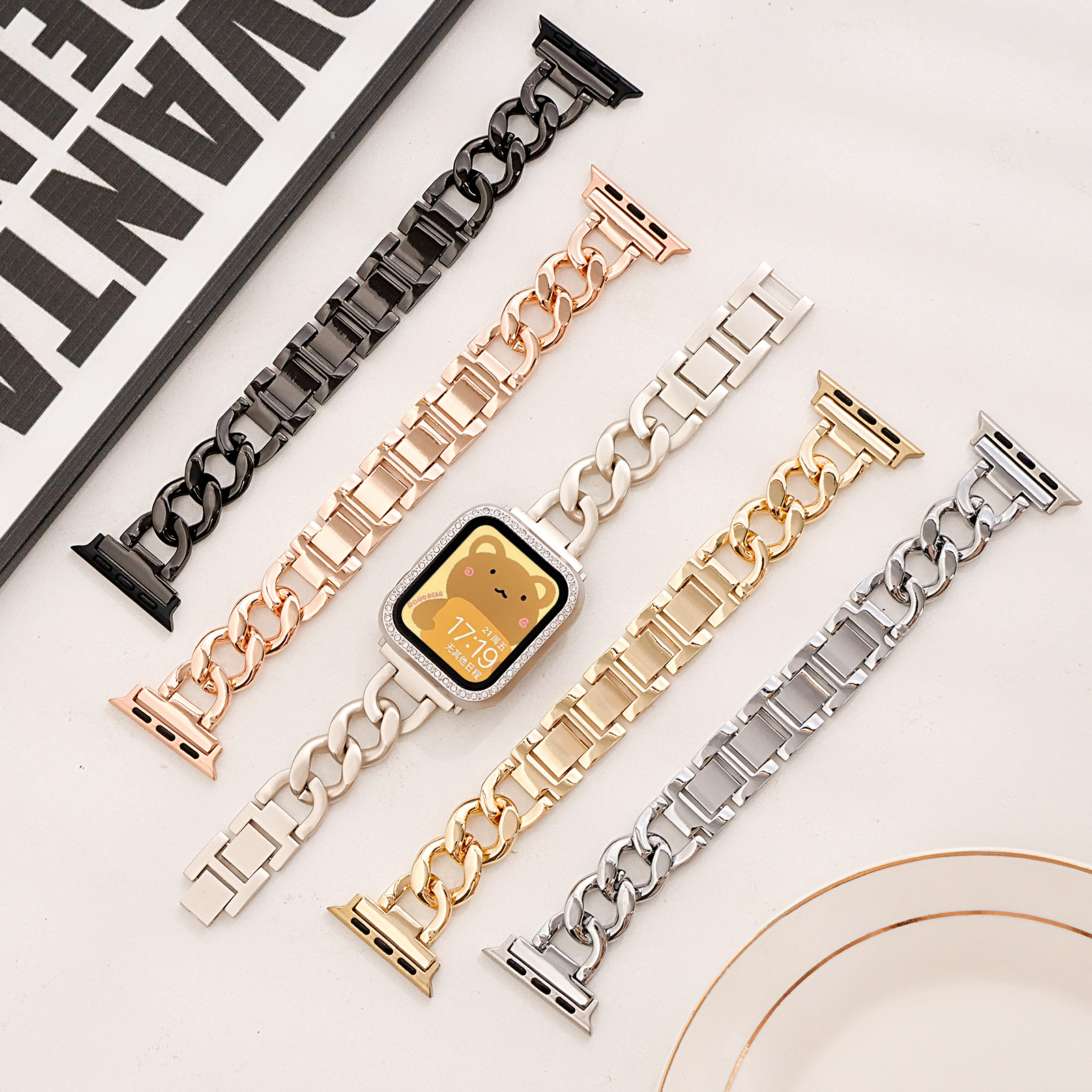 Fashion Personality Denim Chain Watch Strap