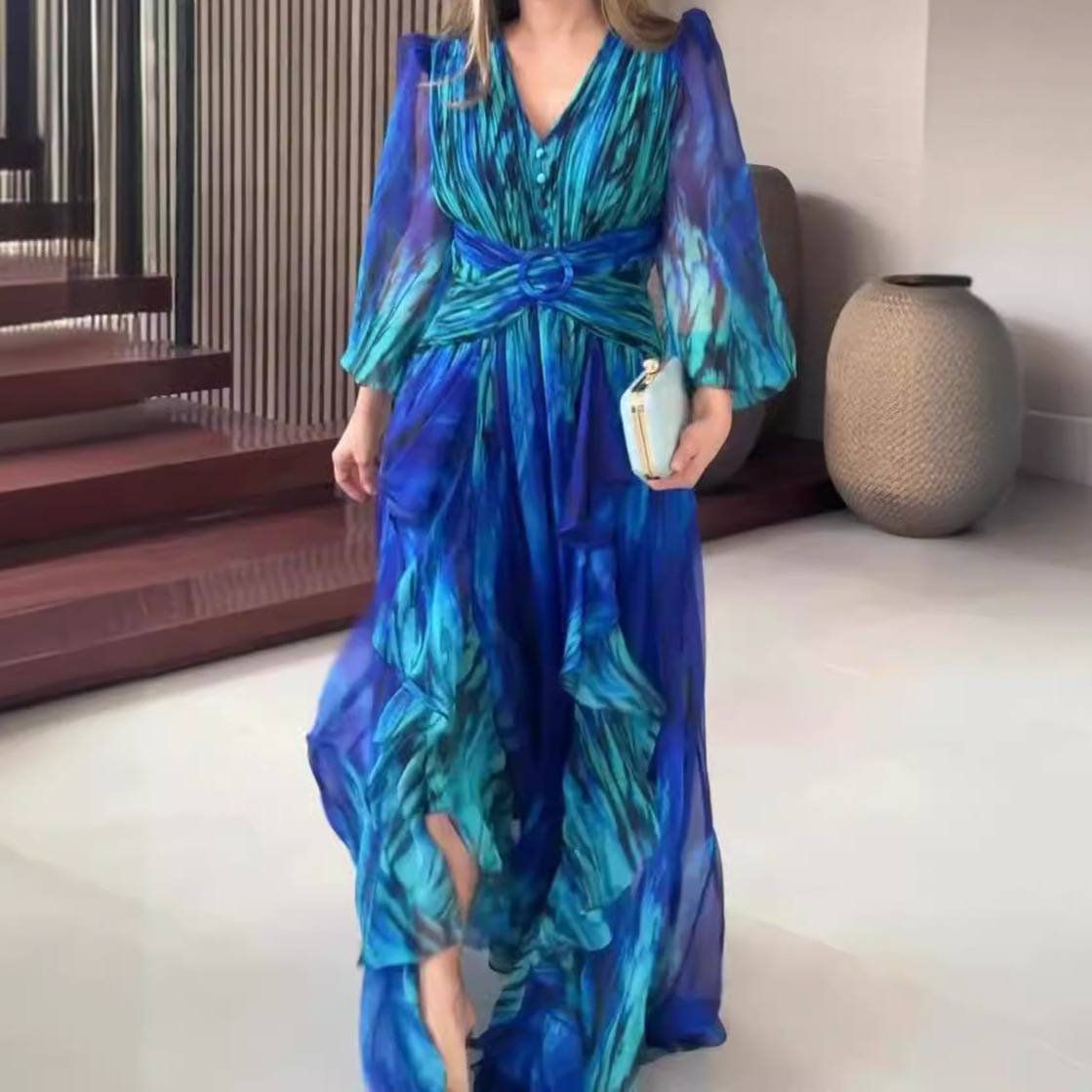 Women's Fashion Personality Retro Long Sleeve Dress