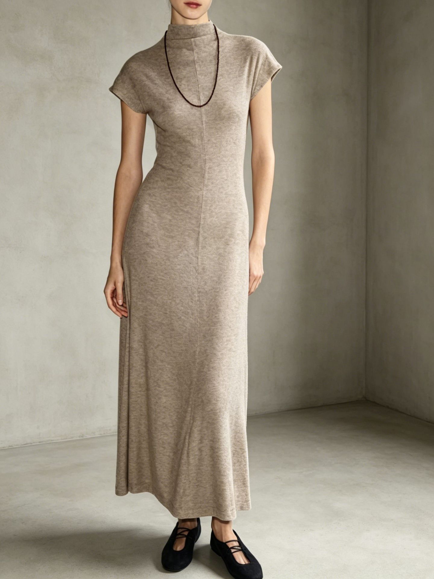 Womens Retro Half-Neck Dress