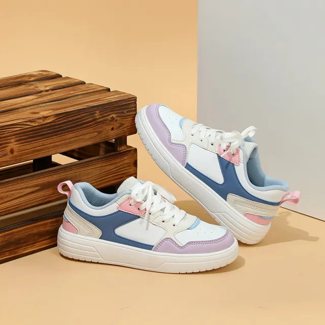 Fashionable All match White Shoes Comfortable And Breathable Purple - Shop at LoveMi