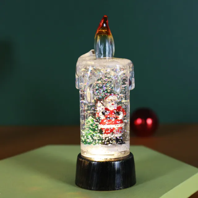 Christmas Decorations Candle Light Crystal Desktop Ornaments Crystal Old Man - Shop at LoveMi