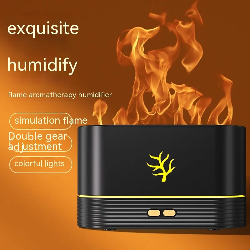 Flame Humidifier USB Smart Timing LED Electric Aroma Diffuser Simulation Fire Night Lamp Home Decor – image 9