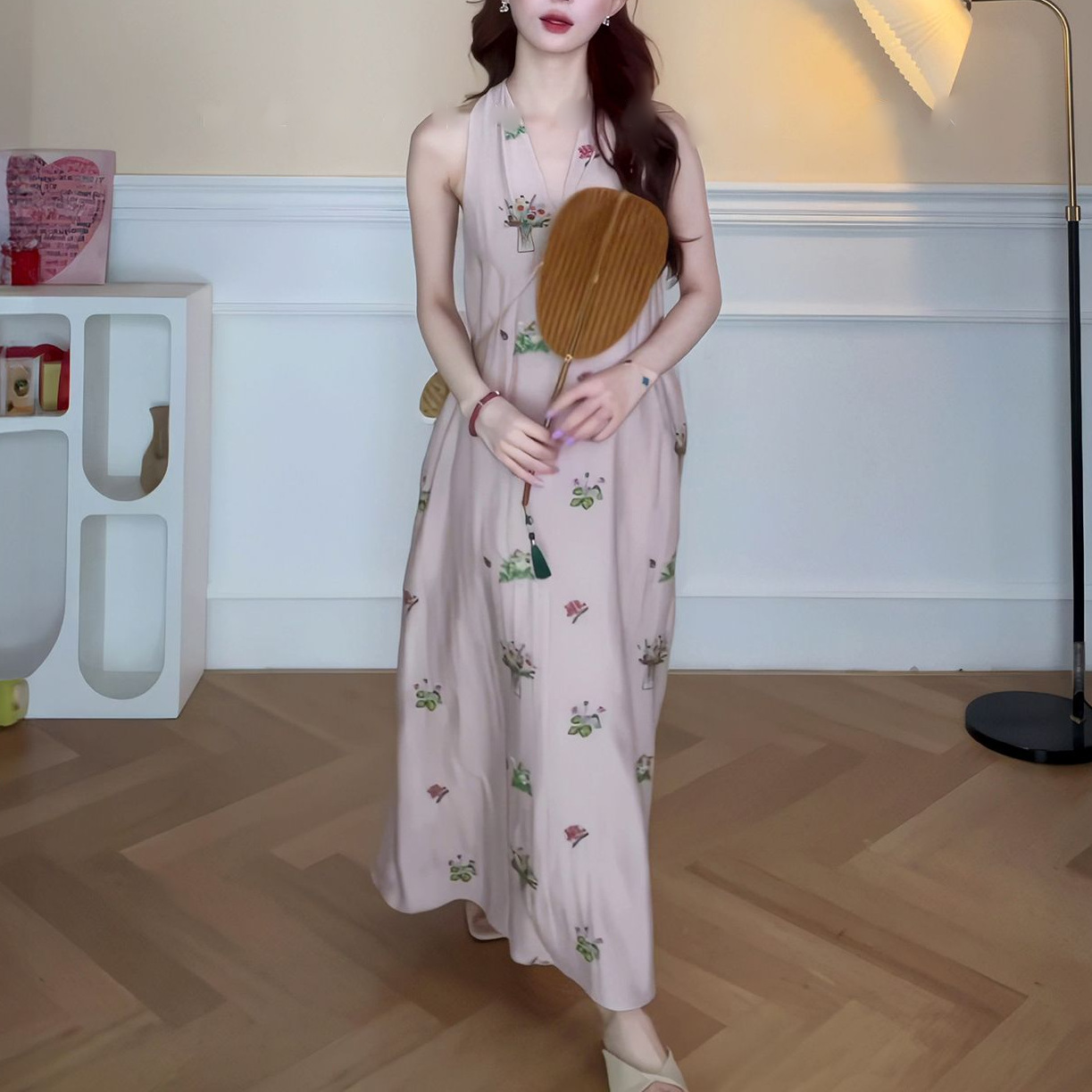 French-style V-neck Loose Laid-back Dress