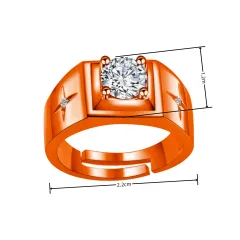 Lucky Cross Star Inlaid Diamond Plated 18K Ring - Rose Gold - View 1