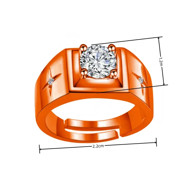 Lucky Cross Star Inlaid Diamond Plated 18K Ring Rose Gold - Shop at LoveMi