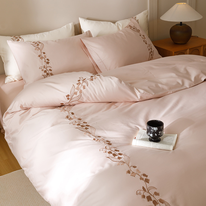 Embroidered All-cotton Four-piece Bed Set Sheet-style Four-seasons Design Pure Home… — image 1