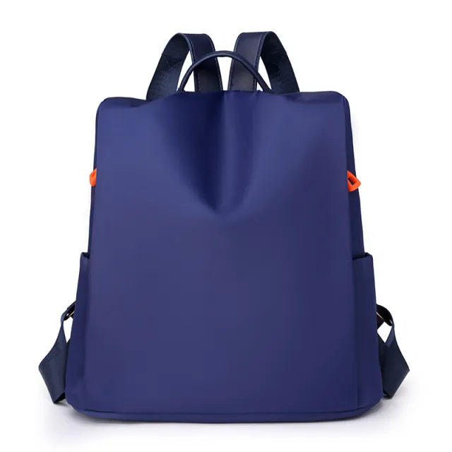 Solid Color Casual Ladies Backpack Oxford Cloth Backpack Blue - Shop at LoveMi