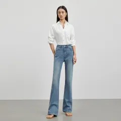 Retro Jeans For Women Slimming And Tall - Blue Trousers - View 1