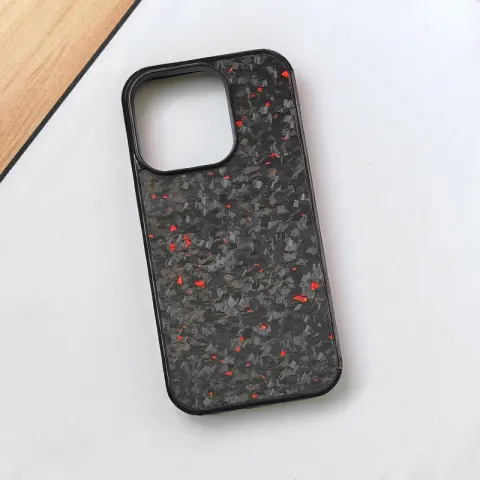 Gold Foil Carbon Fiber Forged Grain Phone Case