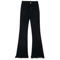 Fashionable Retro Flared Jeans For Women - Black Trousers - View 1
